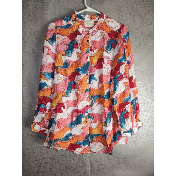 Maeve Pastoral Watercolor Blouse Sz XL - Picture 1 of 4